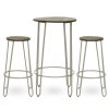 FURNITURE Premier Bar Tables | District 3Pc Silver Frame Bar Table Stool Set