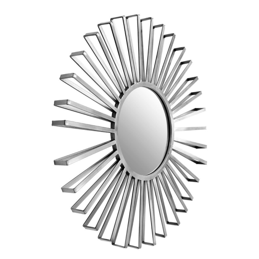 Bathe and Utility Premier Mirrors | Farran Silver Finish Sun Wall Mirror