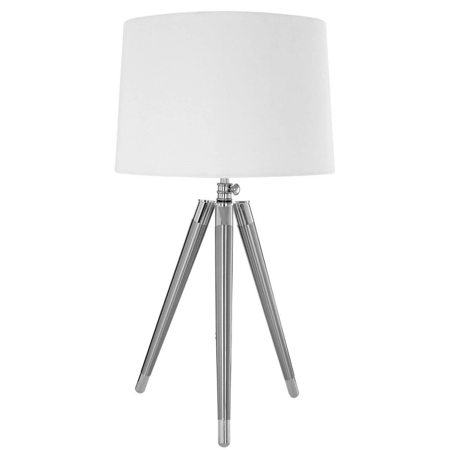 Accessories Premier Table Lamps | Unique Tripod Table Lamp With Cream Linen Shade
