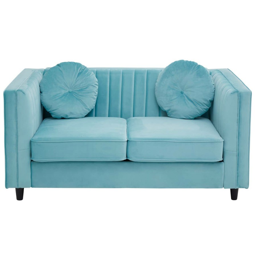 FURNITURE Premier Seating | Farah Two Seat Green Velvet Sofa