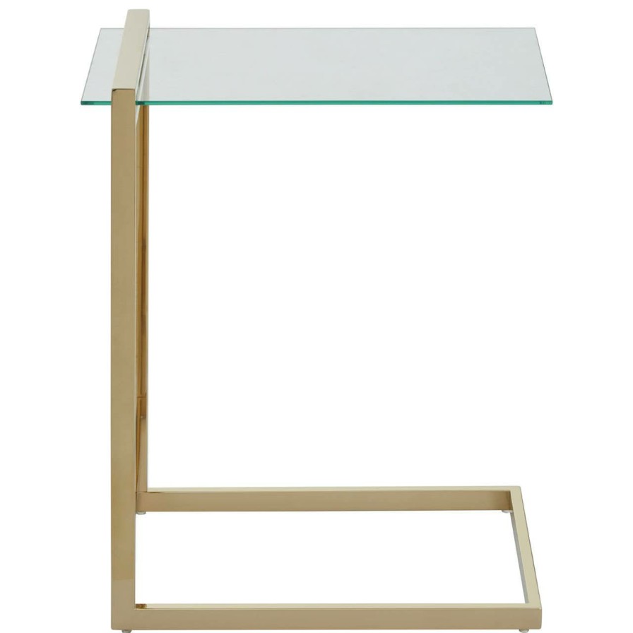 FURNITURE Fifty Five South Side Tables | Oria Warm Metallic Finish End Table