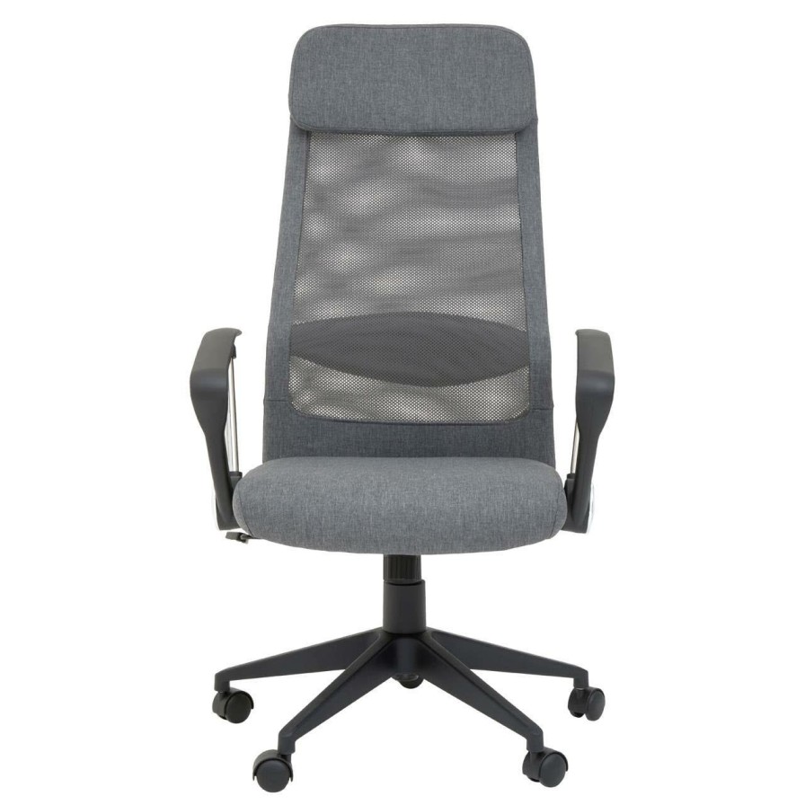 FURNITURE Premier Home Office Chairs | Brent Grey Mesh And Fabric Home Office Chair