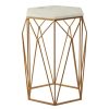 FURNITURE Premier Side Tables | Shalimar Marble Top Side Table With Geometric Base