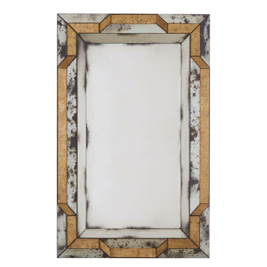 Bathe and Utility Fifty Five South Mirrors | Riza 3D Black And Gold Finish Wall Mirror
