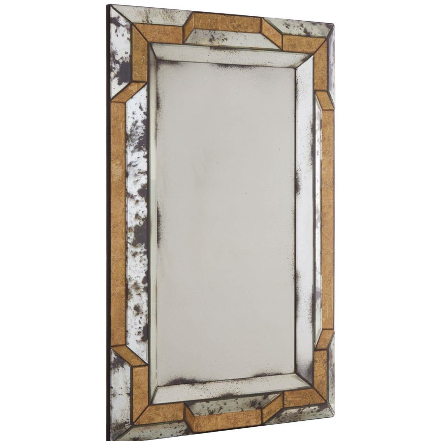 Bathe and Utility Fifty Five South Mirrors | Riza 3D Black And Gold Finish Wall Mirror