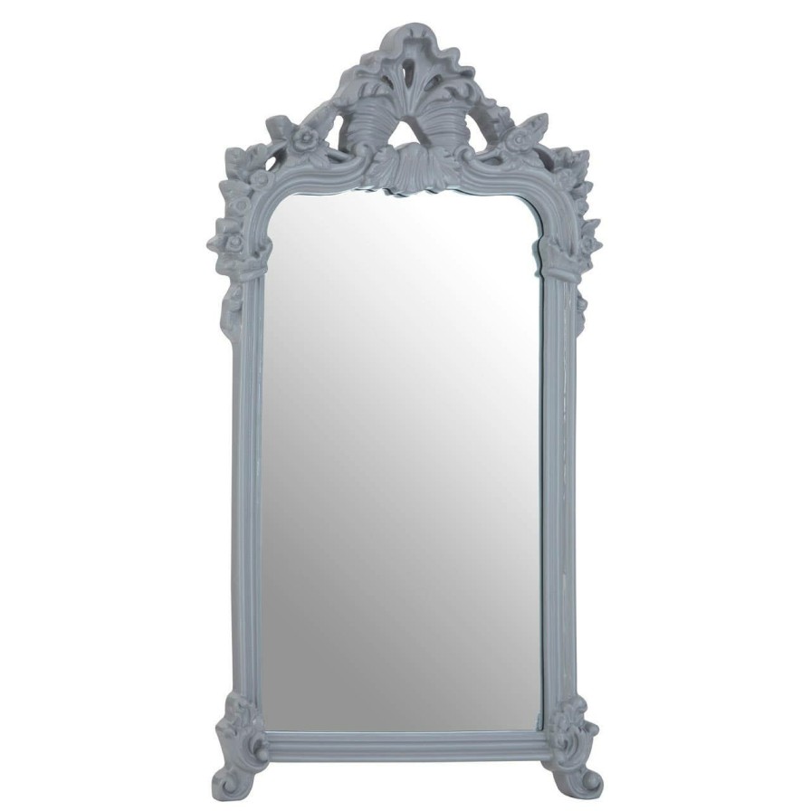 Bathe and Utility Premier Mirrors | Grey Wall Mirror With Decorative Crest