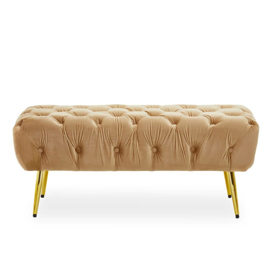 FURNITURE Fifty Five South Seating | Tamra Gold Leg Footstool