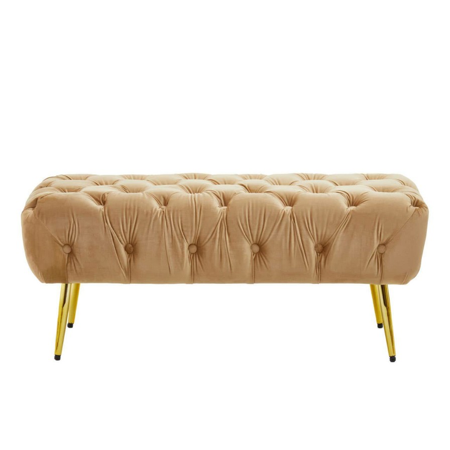 FURNITURE Fifty Five South Seating | Tamra Gold Leg Footstool