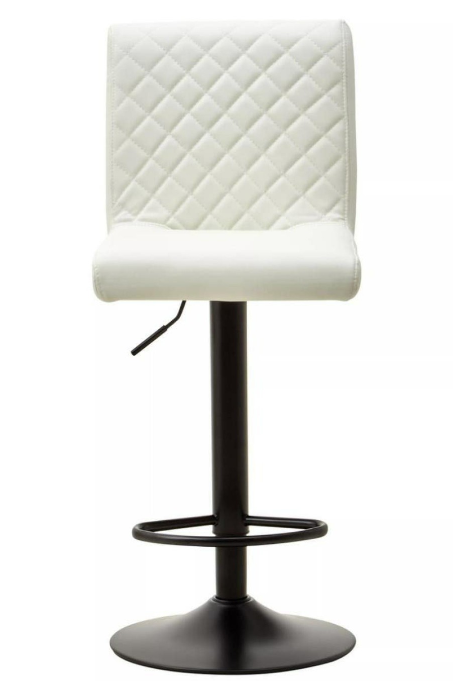 FURNITURE Fifty Five South Seating | Baina High Back White Leather Effect Bar Chair