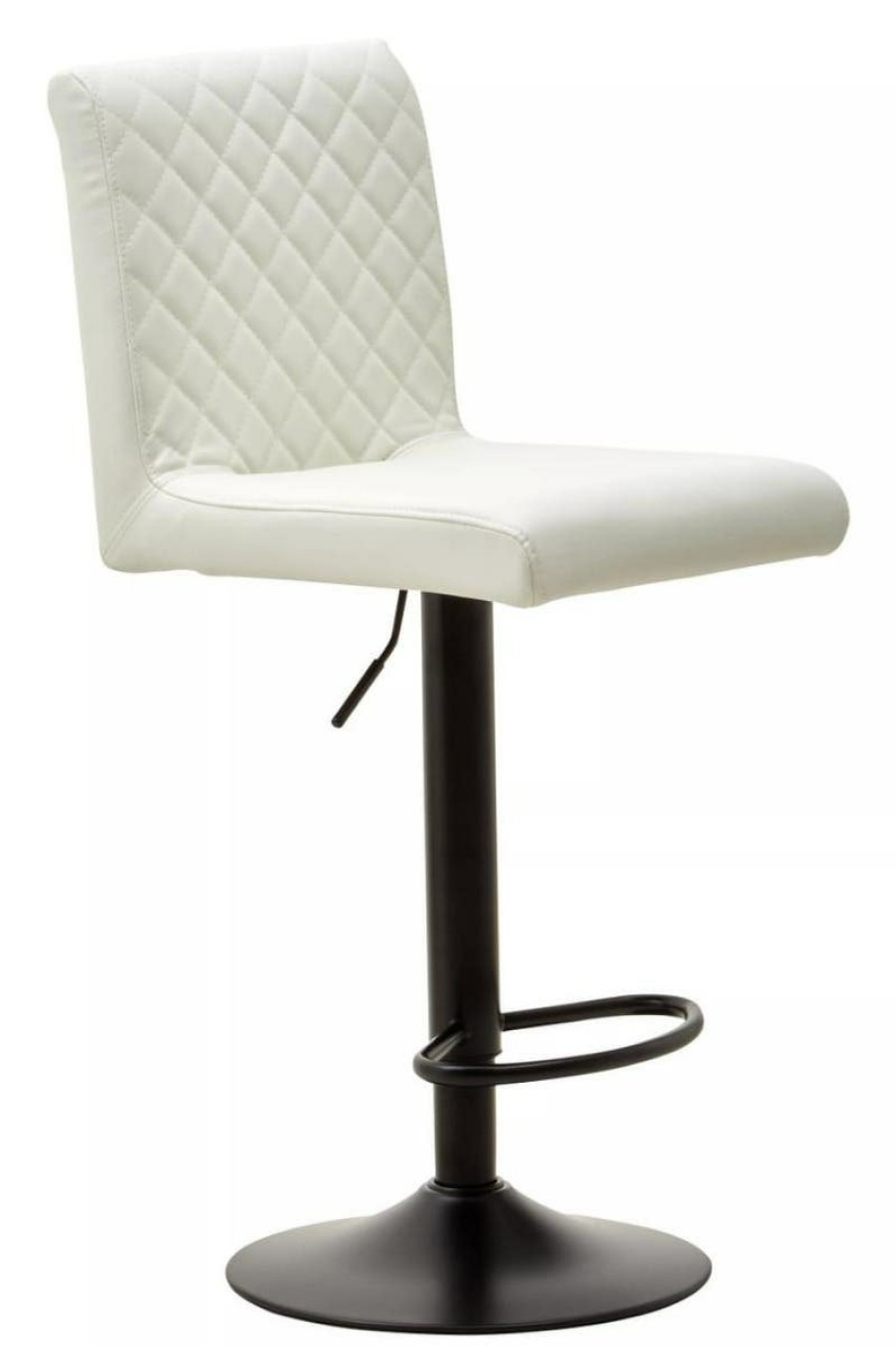 FURNITURE Fifty Five South Seating | Baina High Back White Leather Effect Bar Chair