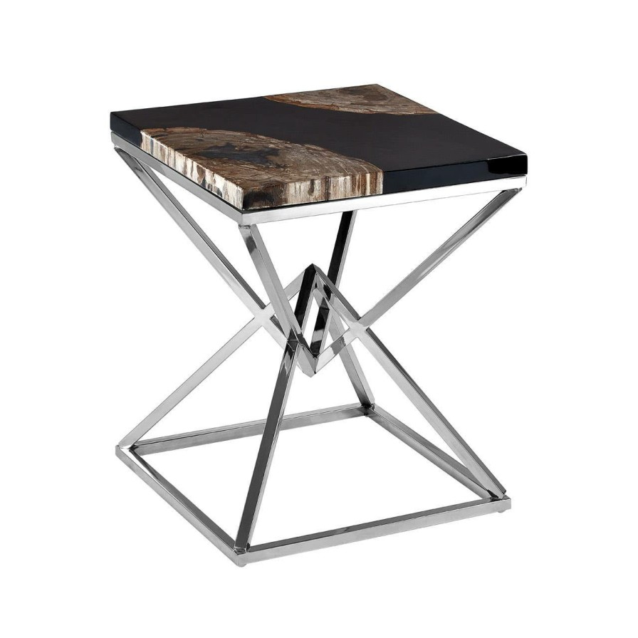 FURNITURE Fifty Five South Side Tables | Relic Petrified Wood Side Table