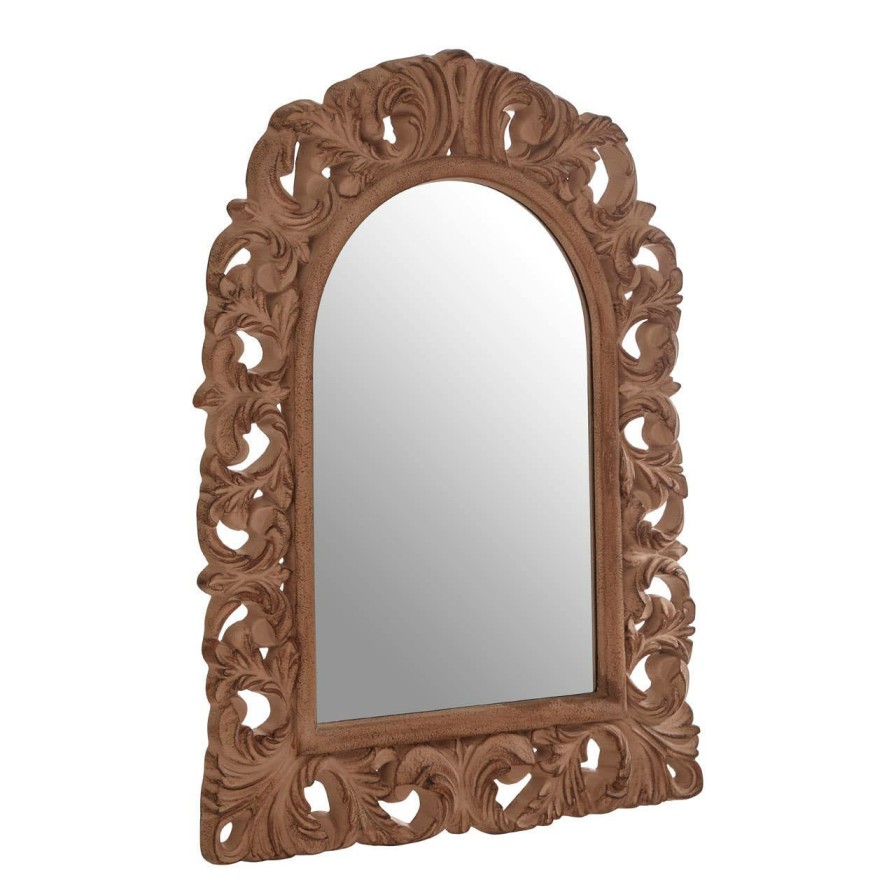 Bathe and Utility Premier Mirrors | Antique Brown Arc Leaf Wall Mirror