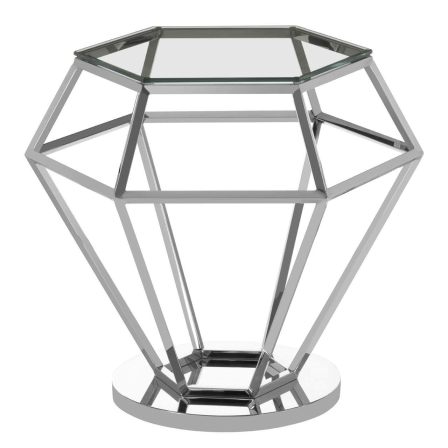FURNITURE Premier Side Tables | Allure Silver Finish Diamond End Table