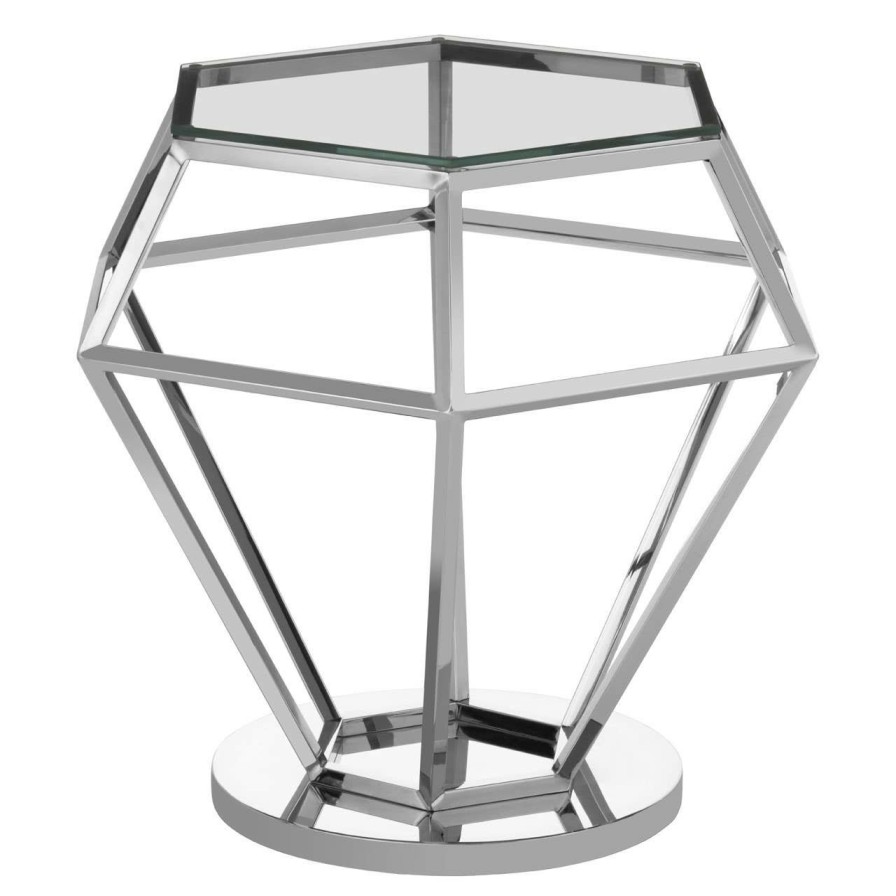 FURNITURE Premier Side Tables | Allure Silver Finish Diamond End Table