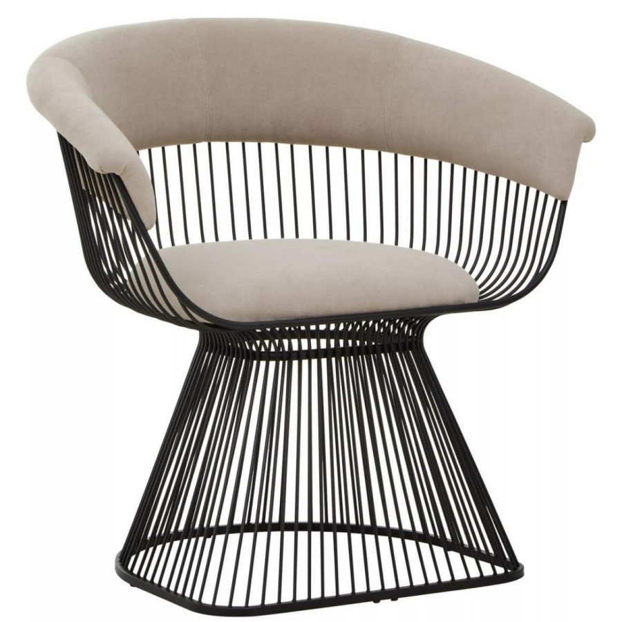 FURNITURE Fifty Five South Seating | Vogue Mink And Black Velvet Chair