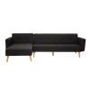 FURNITURE Premier Seating | Hagen Black Large Corner Sofa Bed