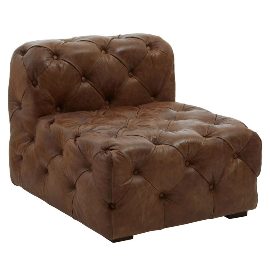 FURNITURE Fifty Five South Seating | Hoxton Tufted Leather Chair