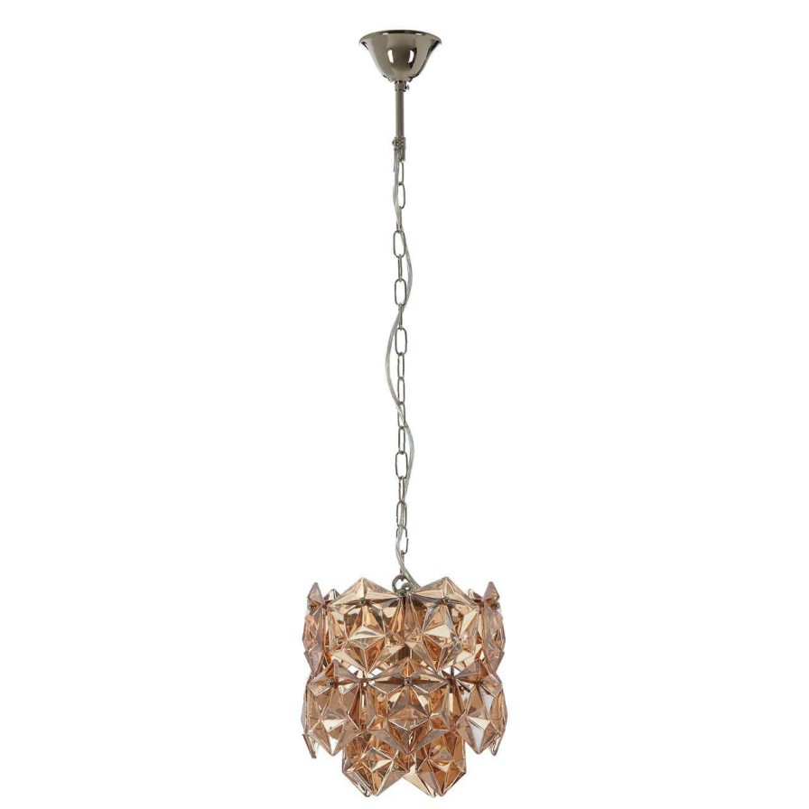 Accessories Fifty Five South Chandeliers | Rydello Small Amber Glass Chandelier