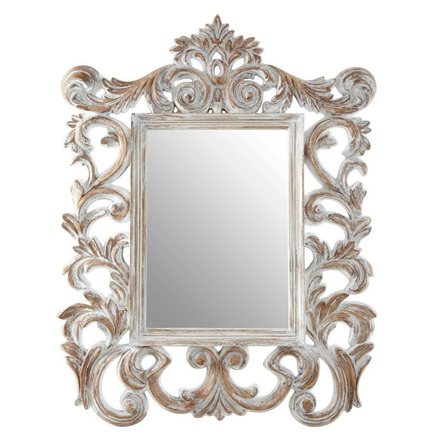 Bathe and Utility Premier Mirrors | Antique Grey Fleur-De-Lis Wall Mirror