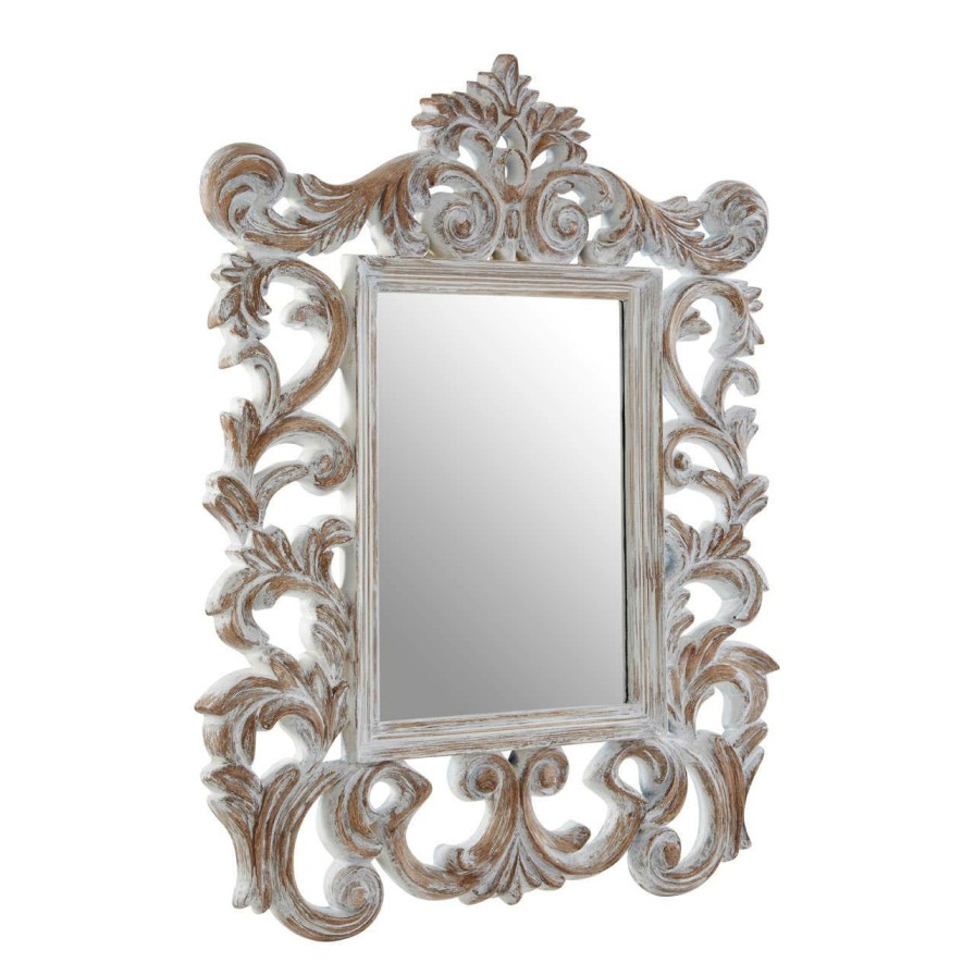 Bathe and Utility Premier Mirrors | Antique Grey Fleur-De-Lis Wall Mirror