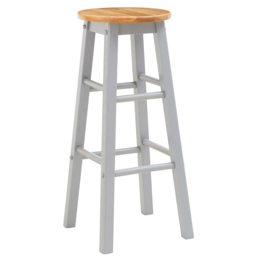 FURNITURE Premier Seating | Chester Natural And Grey Wood Bar Stool