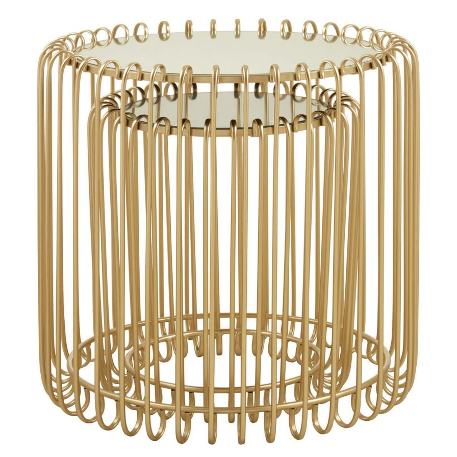 FURNITURE Premier Side Tables | Avantis Set Of Two Champagne Wireframe Side Tables