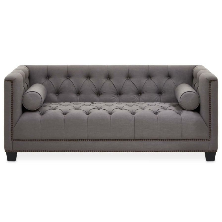 FURNITURE Fifty Five South Seating | Surina Two Seat Grey Fabric Sofa