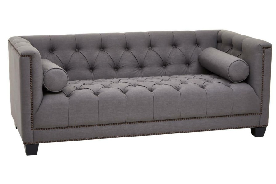 FURNITURE Fifty Five South Seating | Surina Two Seat Grey Fabric Sofa
