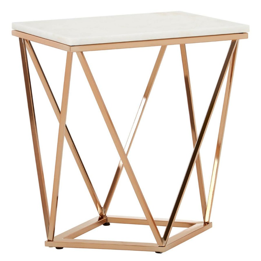 FURNITURE Premier Side Tables | Allure Rectangular Champagne End Table