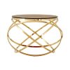 FURNITURE Premier Side Tables | Allure Champagne Gold Circular End Table