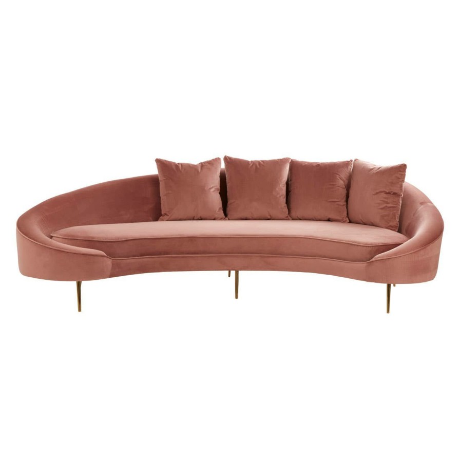 FURNITURE Fifty Five South Seating | Osdin 4 Seat Salmon Pink Sofa