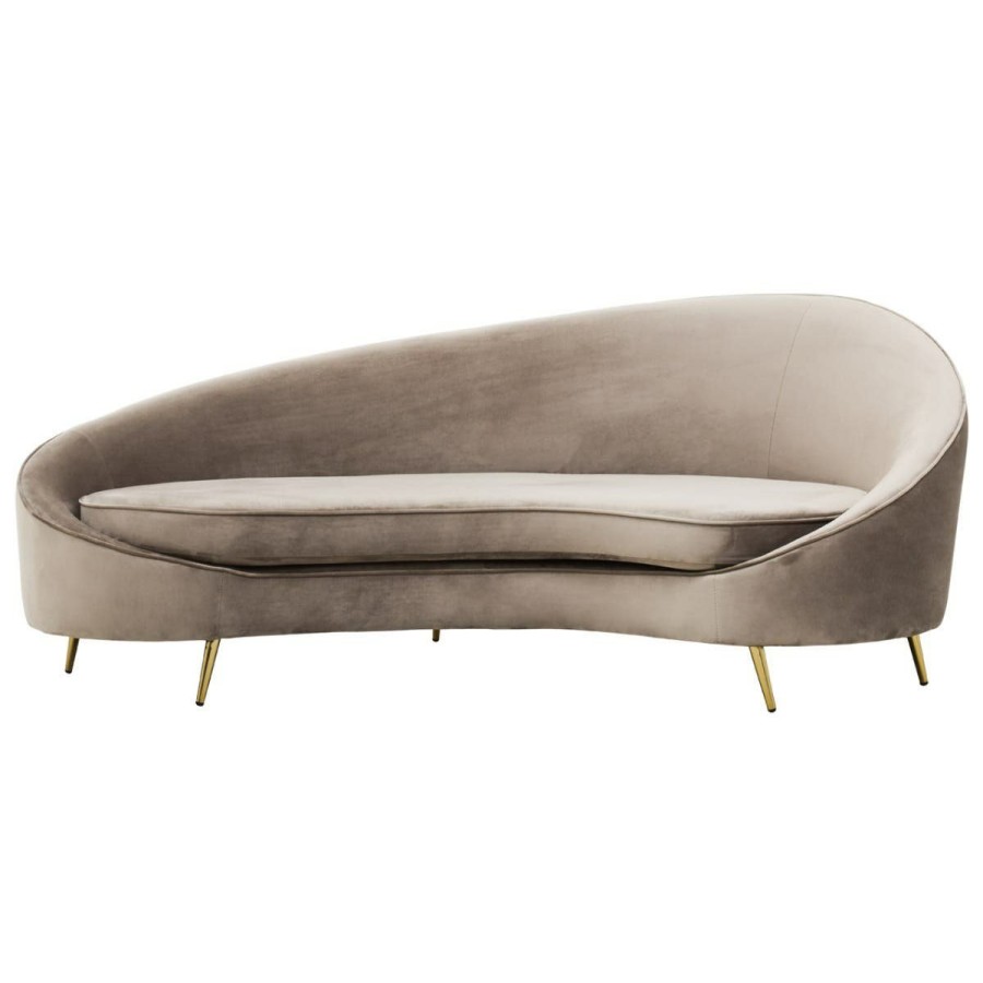 FURNITURE Premier Seating | Hasina Three Seat Mink Velvet Sofa
