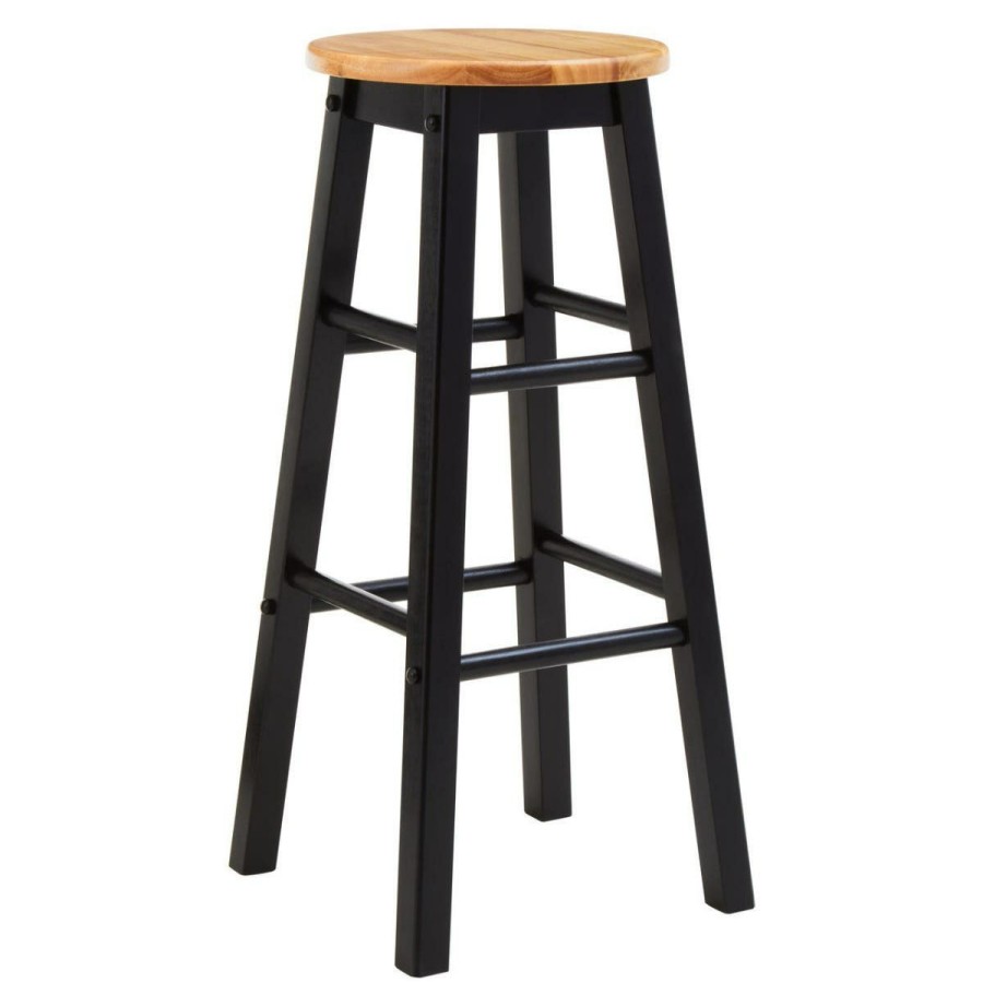 FURNITURE Premier Seating | Chester Wood Black And Natural Kitchen/Bar Stool