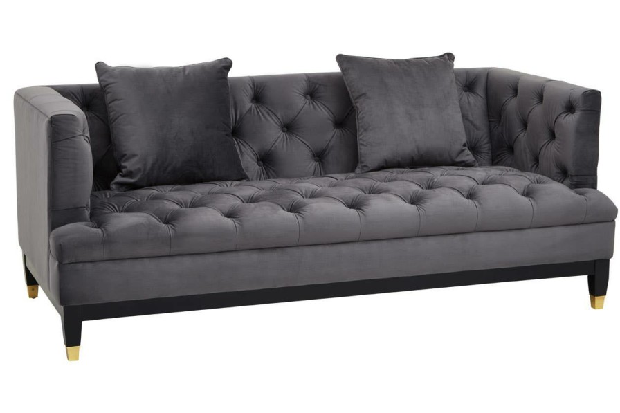 FURNITURE Fifty Five South Seating | Sefira 2 Seat Viola Pirate Grey Fabric Sofa