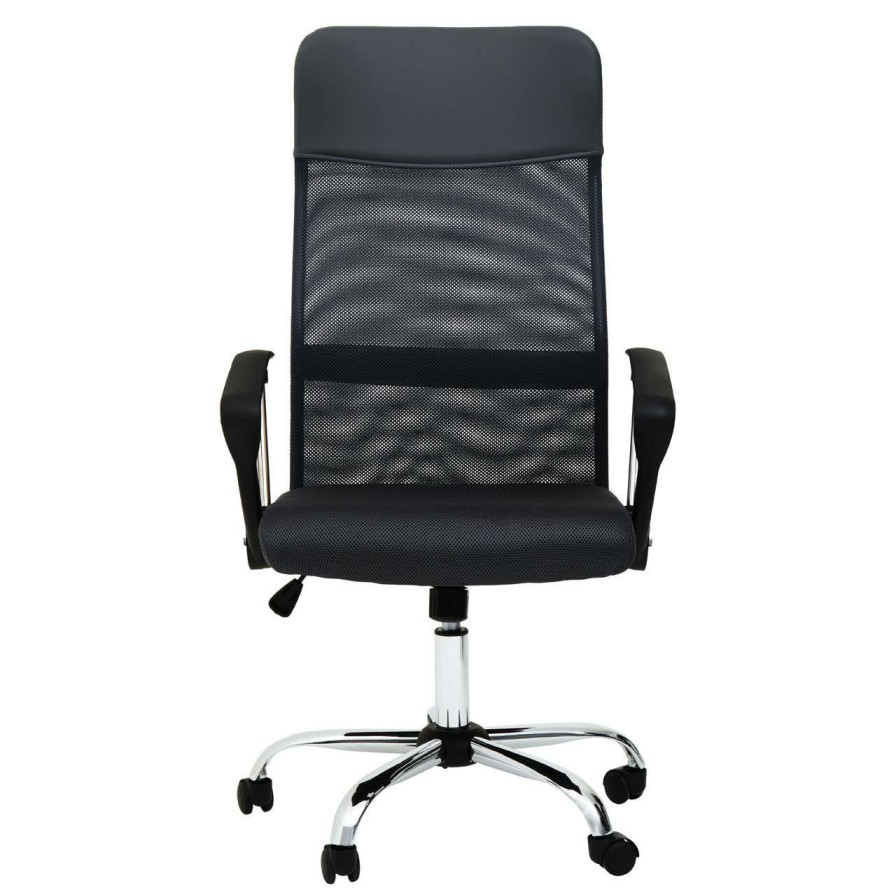 FURNITURE Premier Home Office Chairs | Brent Black Mesh Home Office Chair
