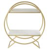 FURNITURE Fifty Five South Storage | Nirav White Marble Gold Frame Gin Bar