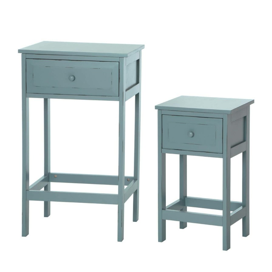 FURNITURE Premier Side Tables | Set Of Two Chatelet Blue And Grey Tables