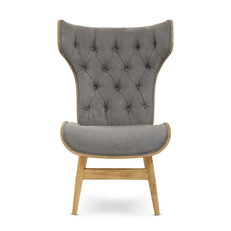 FURNITURE Fifty Five South Seating | Vinsi Dark Grey Velvet Chair