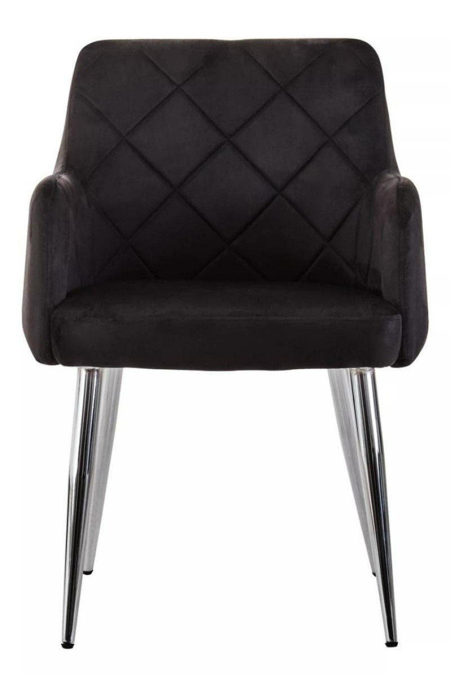 FURNITURE Fifty Five South Seating | Tamzin Black Velvet Splayed Dining Chair