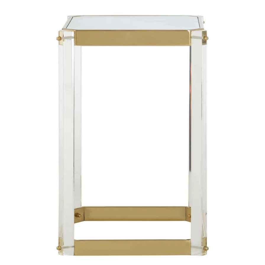 FURNITURE Fifty Five South Side Tables | Miley Side Table With Mirrored Top