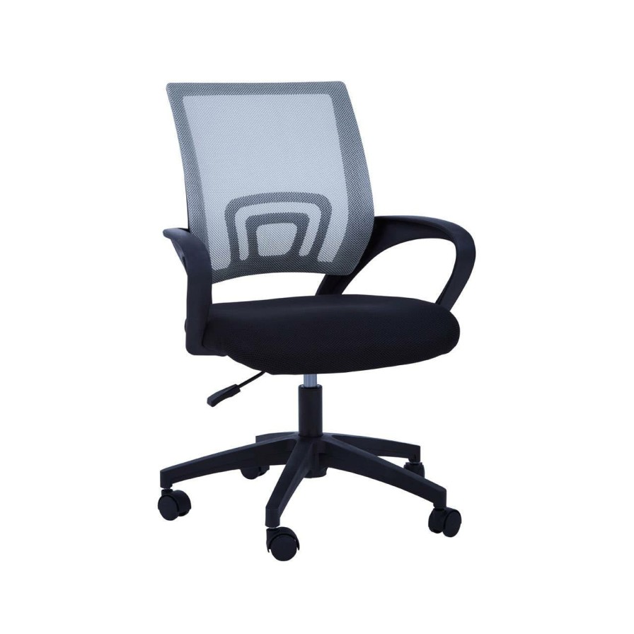 FURNITURE Premier Seating | Grey Home Office Chair With Black Arms