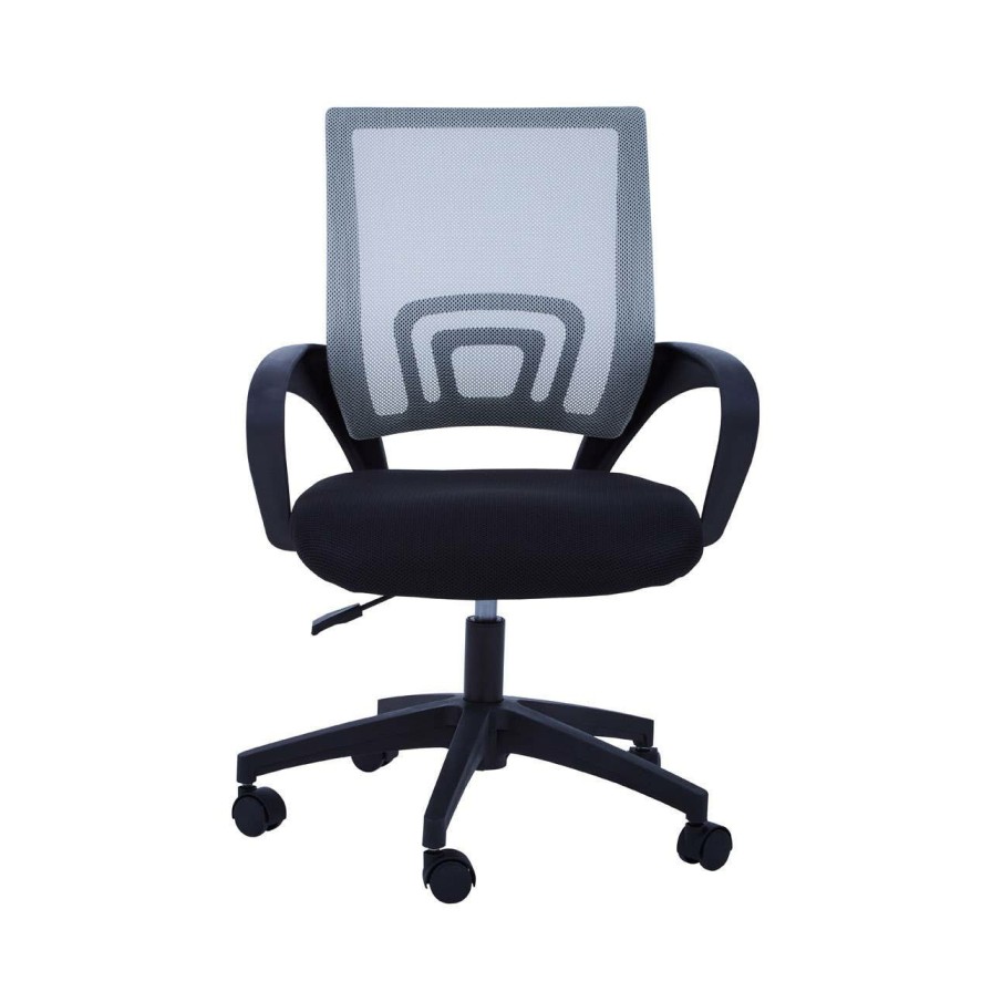 FURNITURE Premier Seating | Grey Home Office Chair With Black Arms