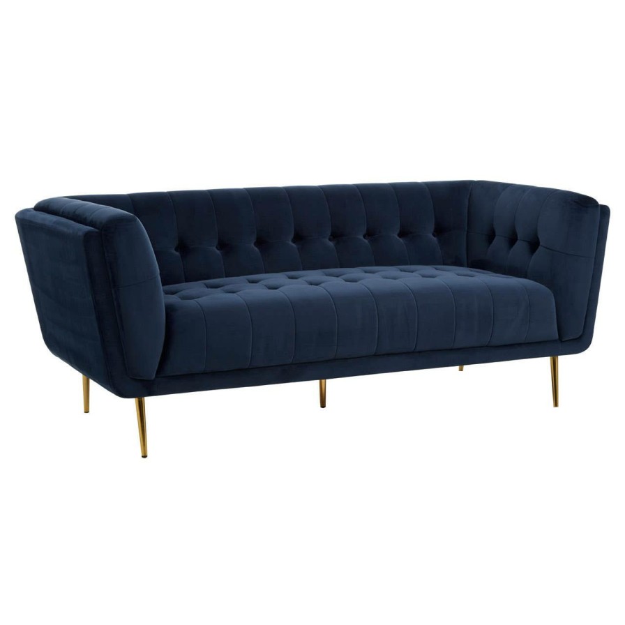 FURNITURE Premier Seating | Harita Blue Velvet Sofa