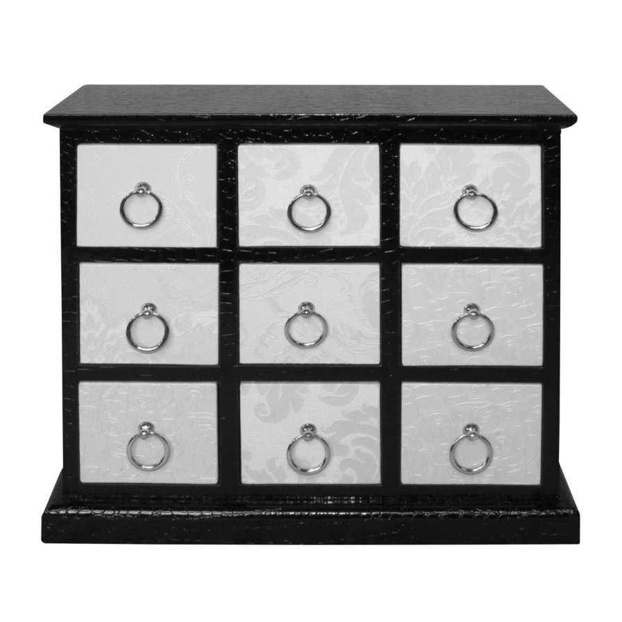 FURNITURE Premier Storage | 9 Drawer Crocodile Leather Effect Rectangular Cabinet