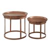 FURNITURE Premier Side Tables | Set Of Two Crest Copper Finish Iron Tables