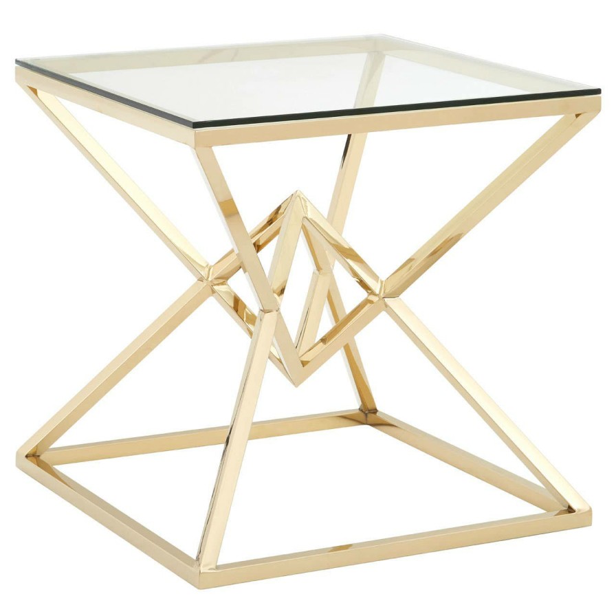 FURNITURE Premier Side Tables | Allure Square Champagne End Table