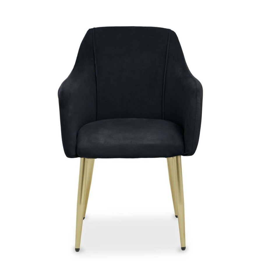 FURNITURE Premier Seating | Darcy Black Velvet Dining Chair