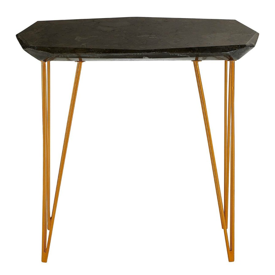 FURNITURE Fifty Five South Side Tables | Relic Large Black Marble Top Side Table